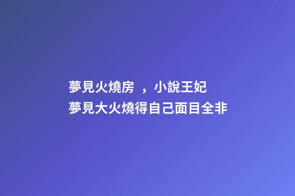 夢見火燒房，小說王妃夢見大火燒得自己面目全非